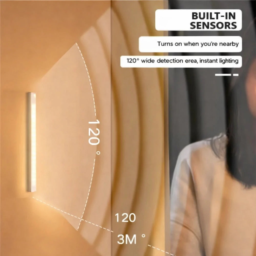 Motion Sensor Wall Light USB Rechargeable Warm Nightlight