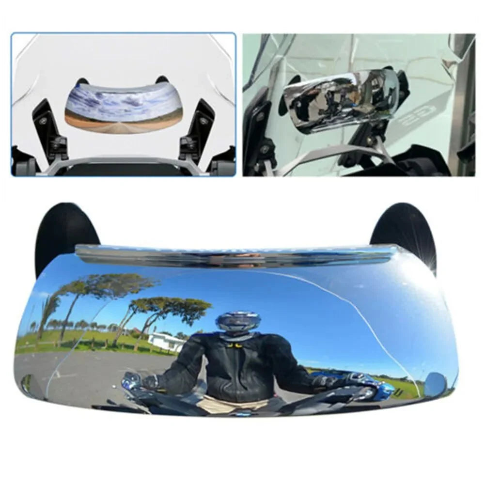 Motorcycle Blind Spot Mirror 180-Degree Parabolic Center-Mount