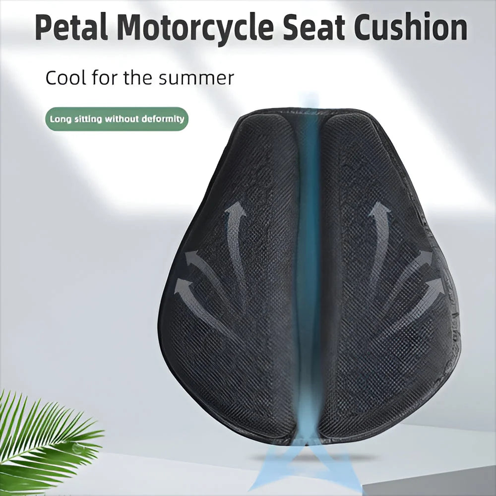 Motorcycle Gel Seat Cushion Honeycomb Airflow & Non-Slip Base