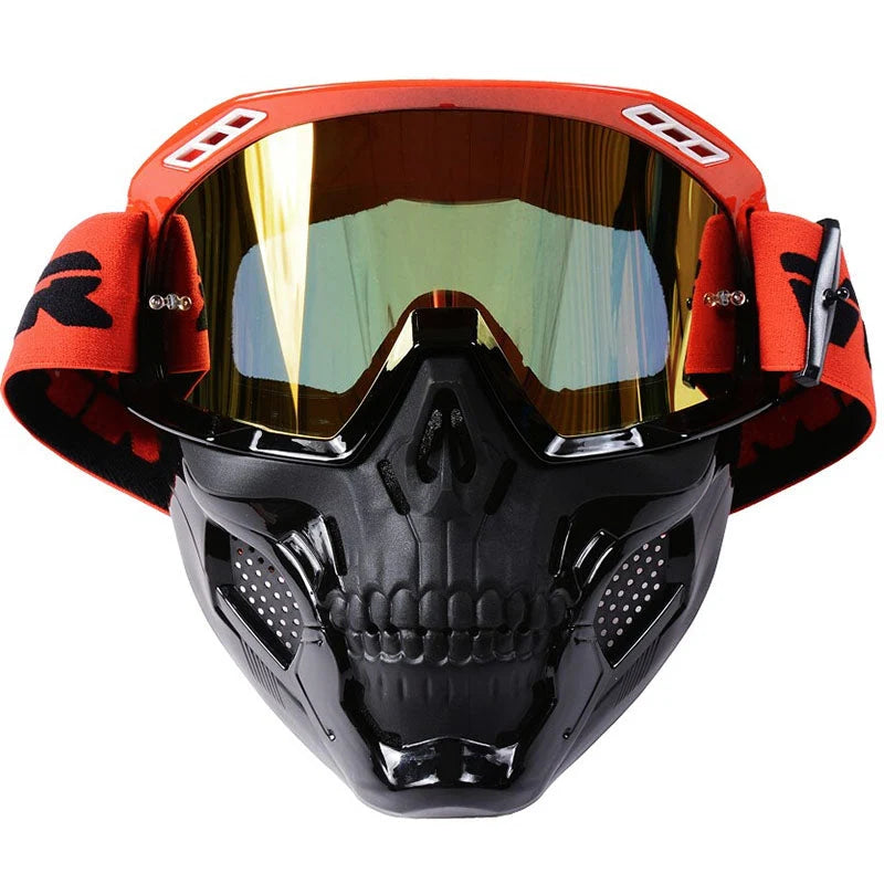 Motorcycle Goggles Impact-Resistant Lens Removable Filter Mask