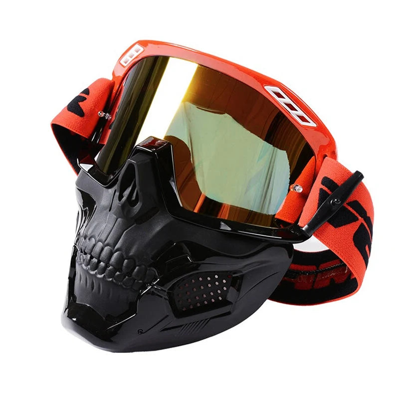 Motorcycle Goggles Impact-Resistant Lens Removable Filter Mask