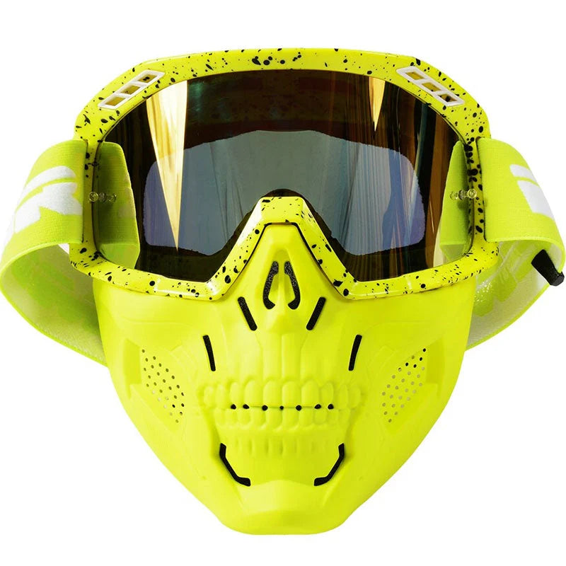 Motorcycle Goggles Impact-Resistant Lens Removable Filter Mask