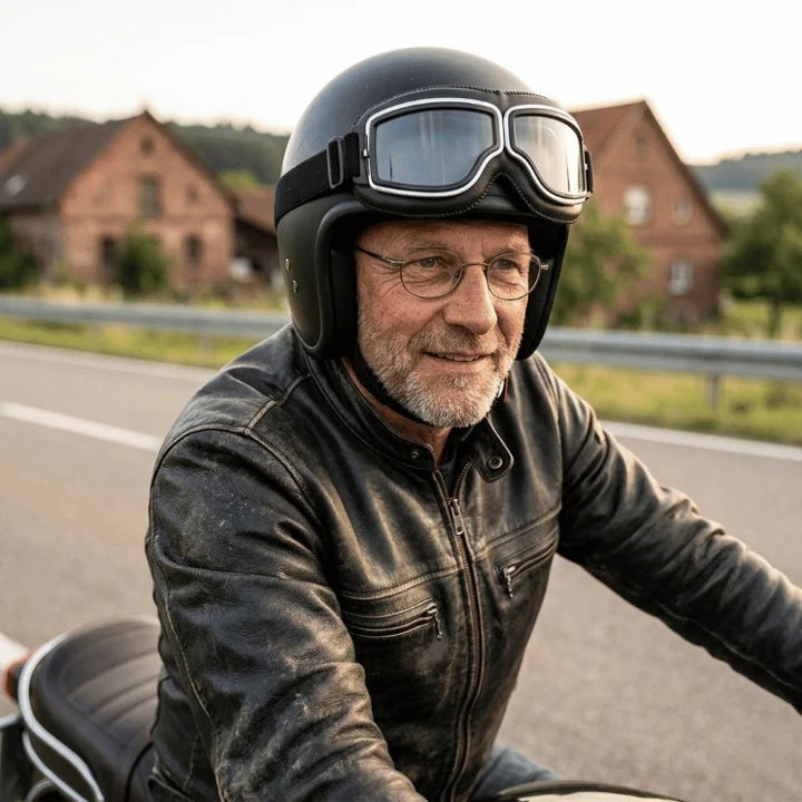 Motorcycle Goggles Scratch-Resistant Impact-Resistant Lenses Adjustable Strap
