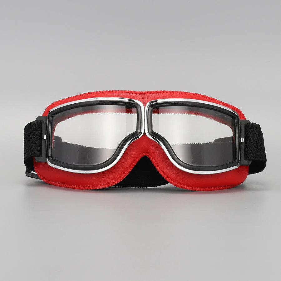 Motorcycle Goggles Scratch-Resistant Impact-Resistant Lenses Adjustable Strap