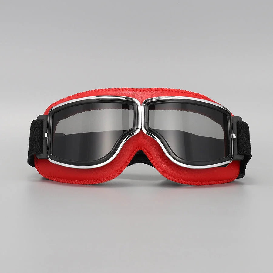 Motorcycle Goggles Scratch-Resistant Impact-Resistant Lenses Adjustable Strap