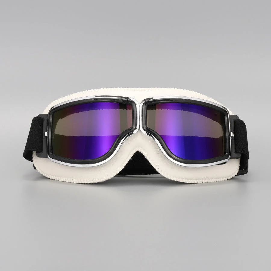 Motorcycle Goggles Scratch-Resistant Impact-Resistant Lenses Adjustable Strap