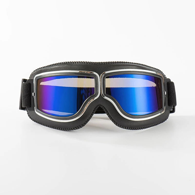 Motorcycle Goggles Scratch-Resistant Impact-Resistant Lenses Adjustable Strap