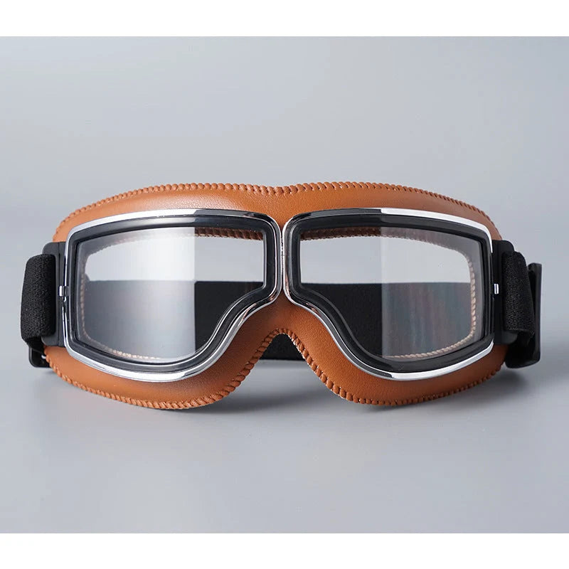 Motorcycle Goggles Scratch-Resistant Impact-Resistant Lenses Adjustable Strap