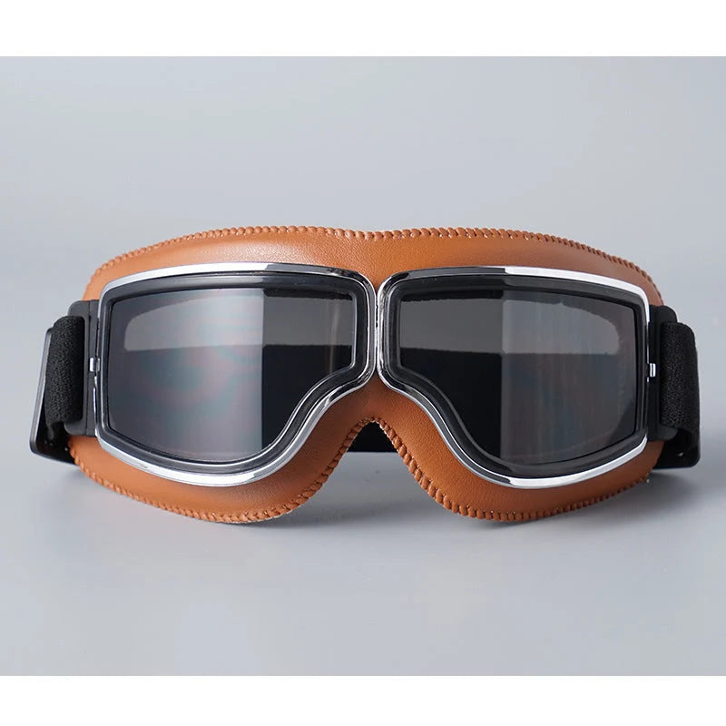 Motorcycle Goggles Scratch-Resistant Impact-Resistant Lenses Adjustable Strap