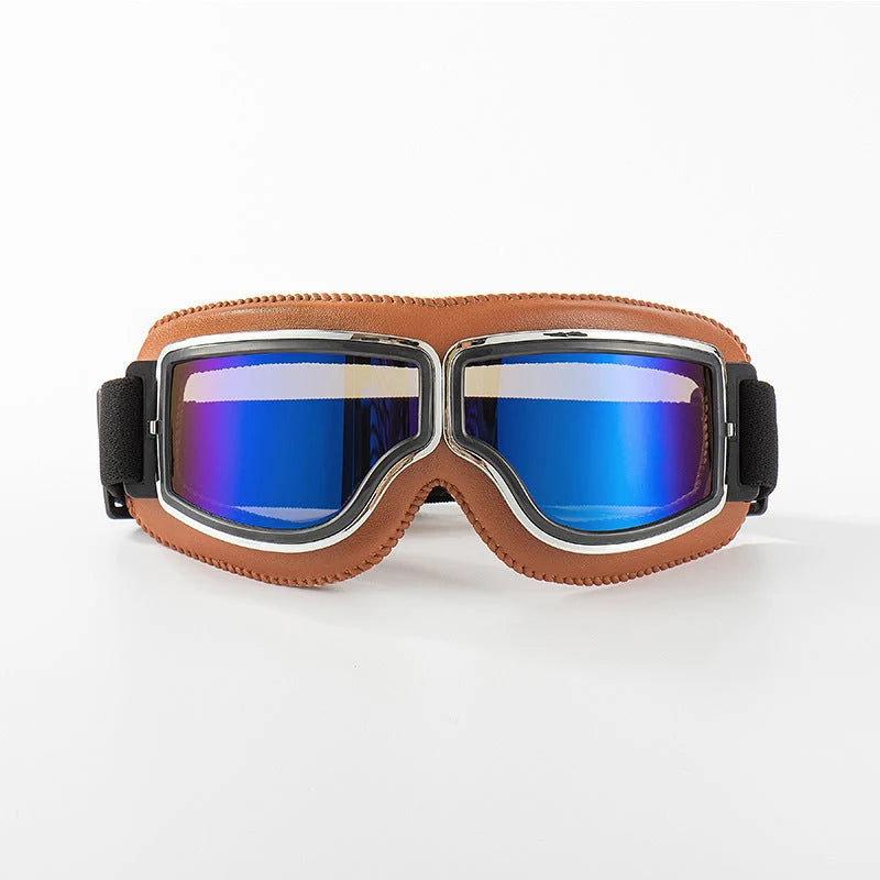 Motorcycle Goggles Scratch-Resistant Impact-Resistant Lenses Adjustable Strap