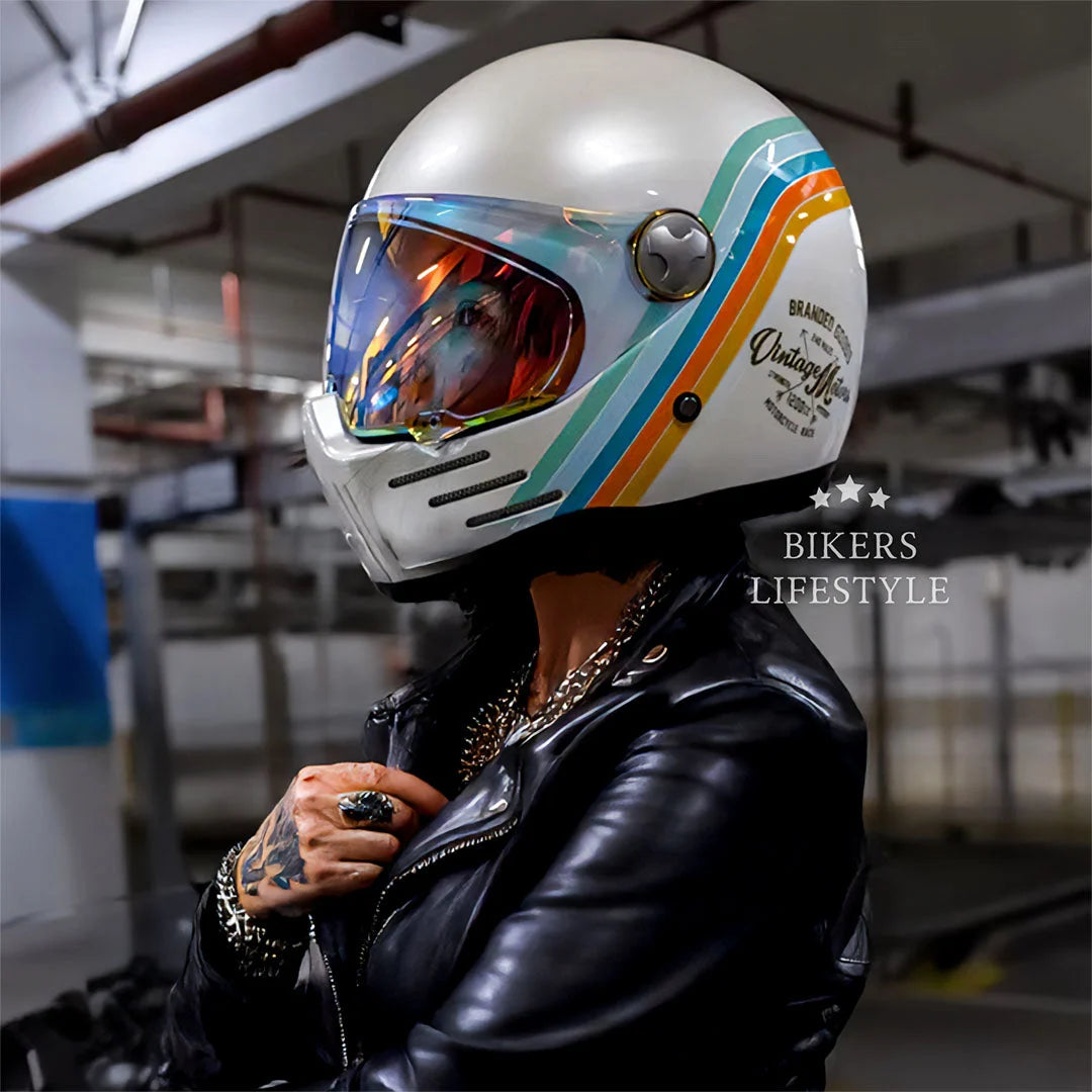 Motorcycle Helmet Full Face DOT & ECE Approved Dark Visor Ventilated Design