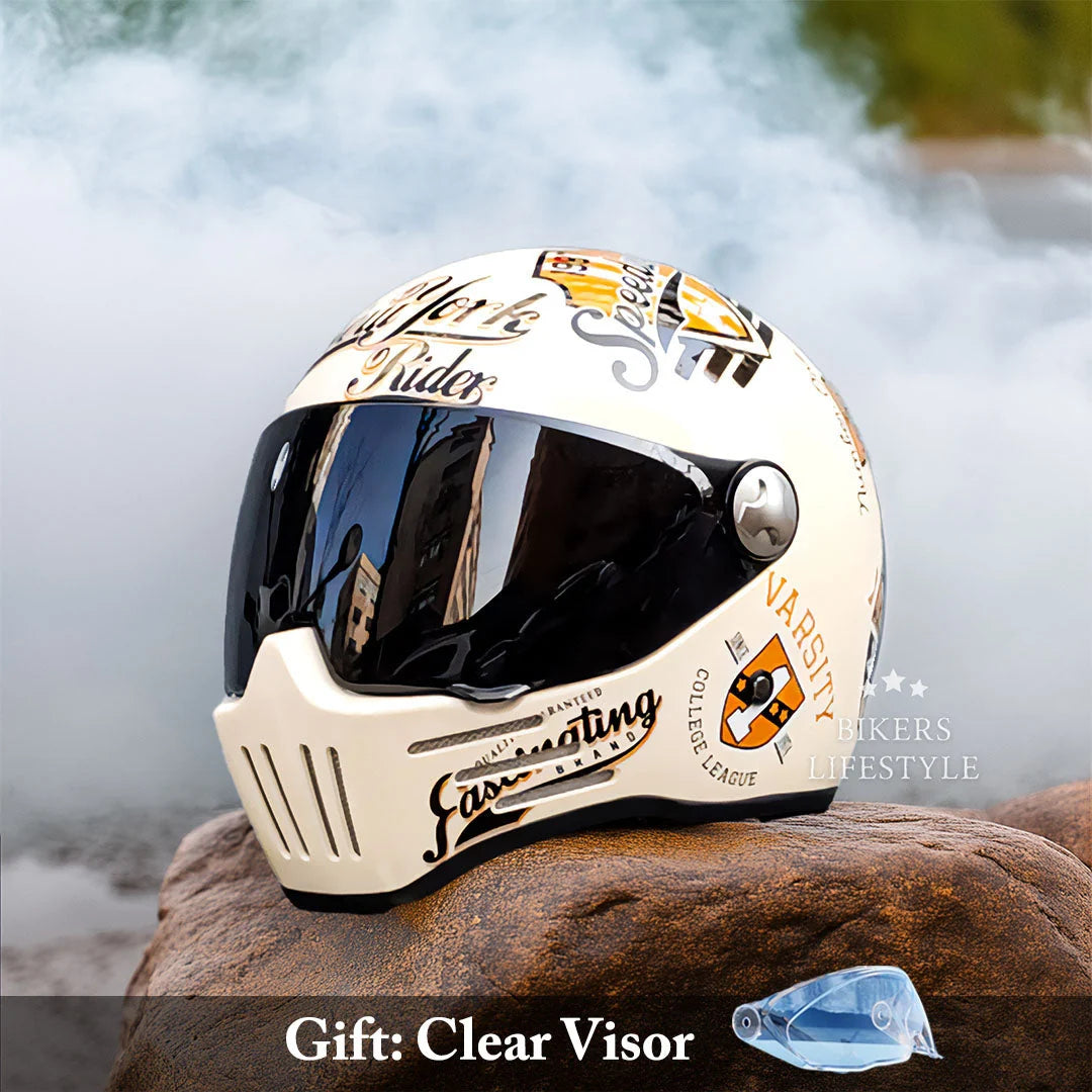 Motorcycle Helmet Full Face DOT & ECE Approved Dark Visor Ventilated Design