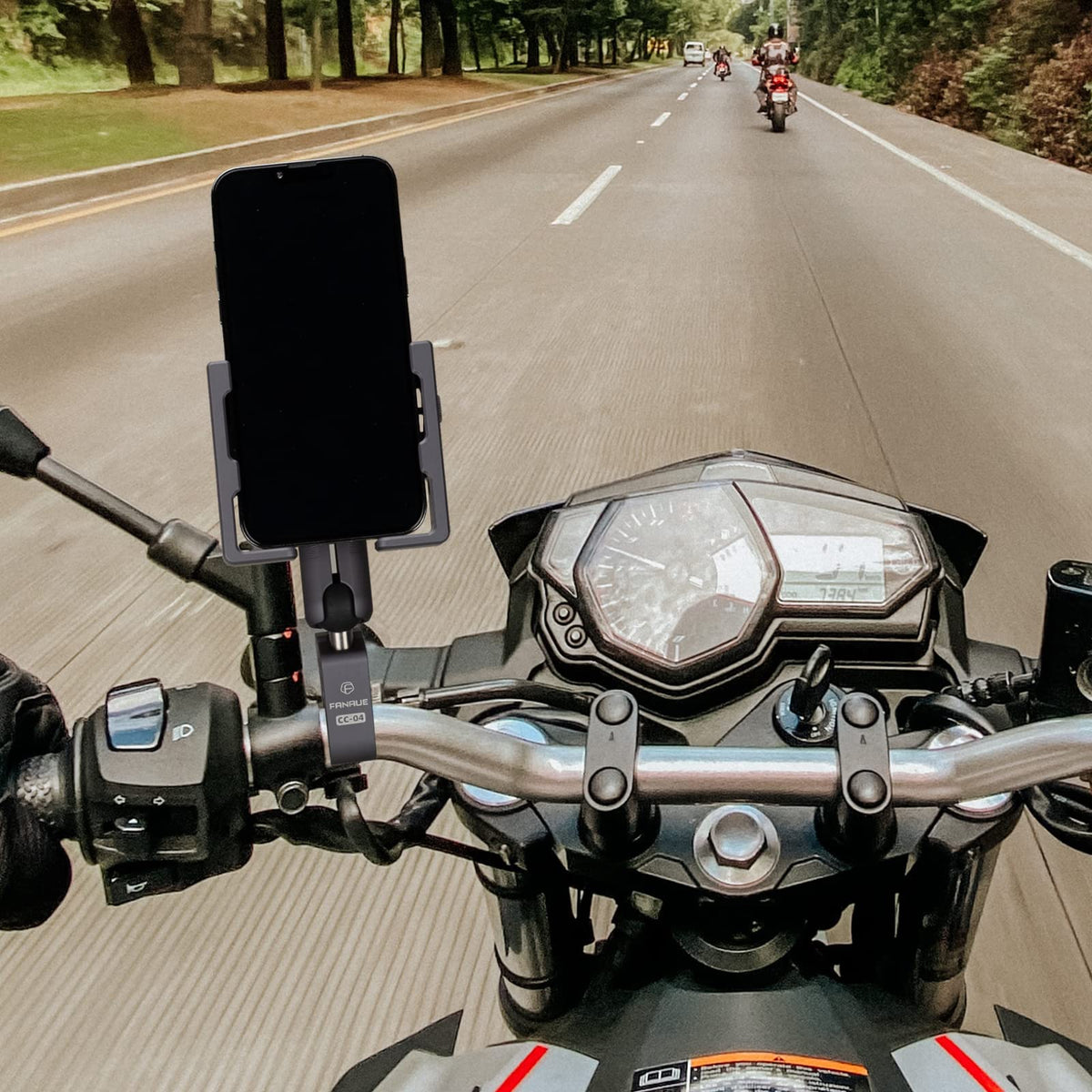 Motorcycle Phone Holder Stainless Steel Shock-Resistant