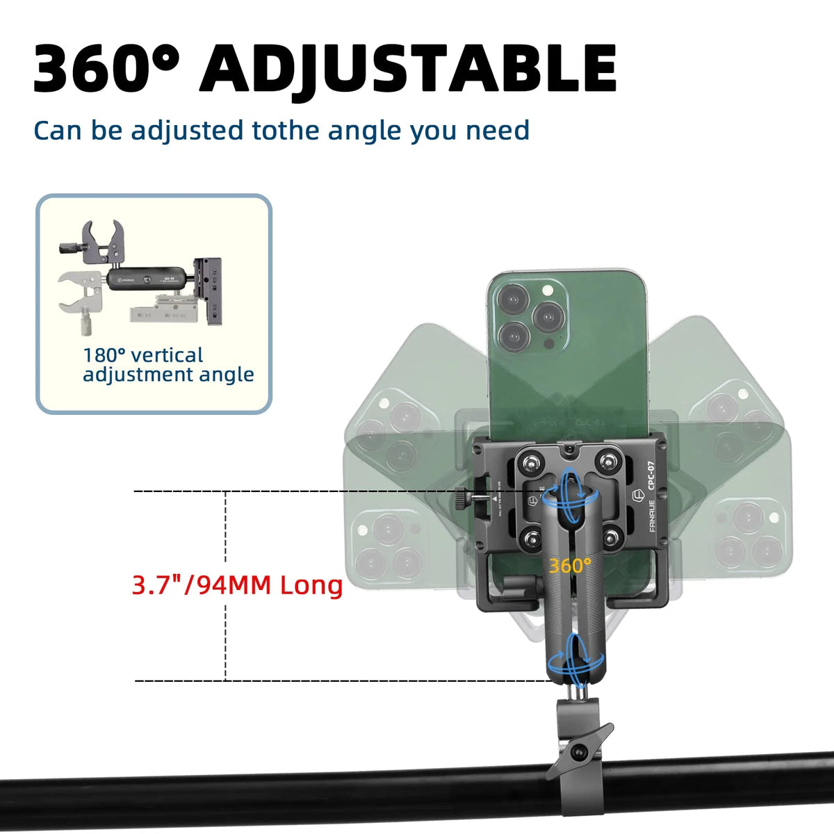 Motorcycle Phone Holder Stainless Steel Shock-Resistant