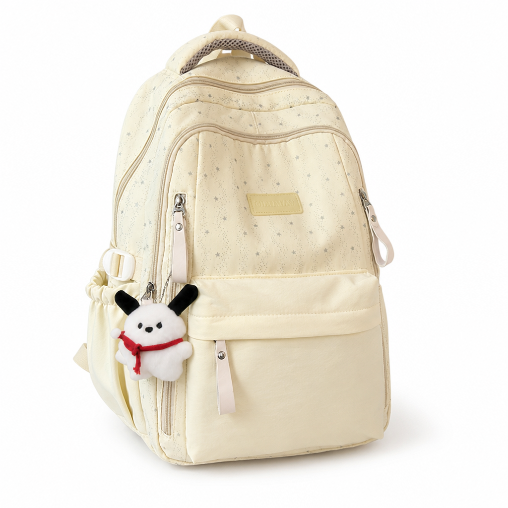 Multi-Compartment Durable Fabric School Backpack