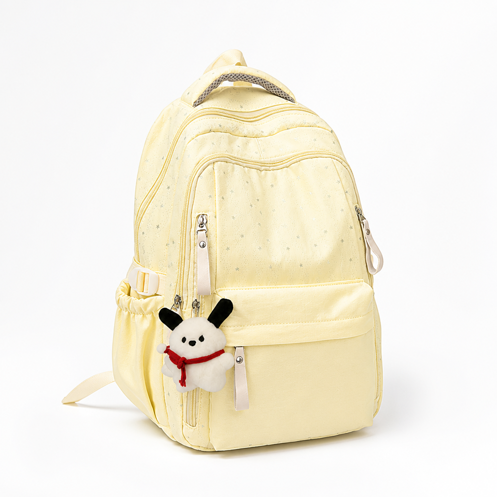 Multi-Compartment Durable Fabric School Backpack