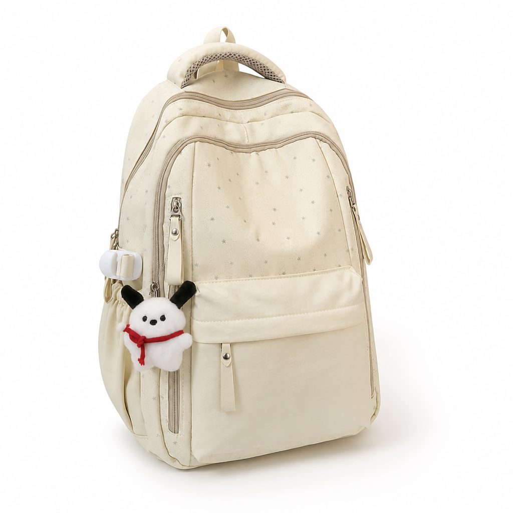 Multi-Compartment Durable Fabric School Backpack
