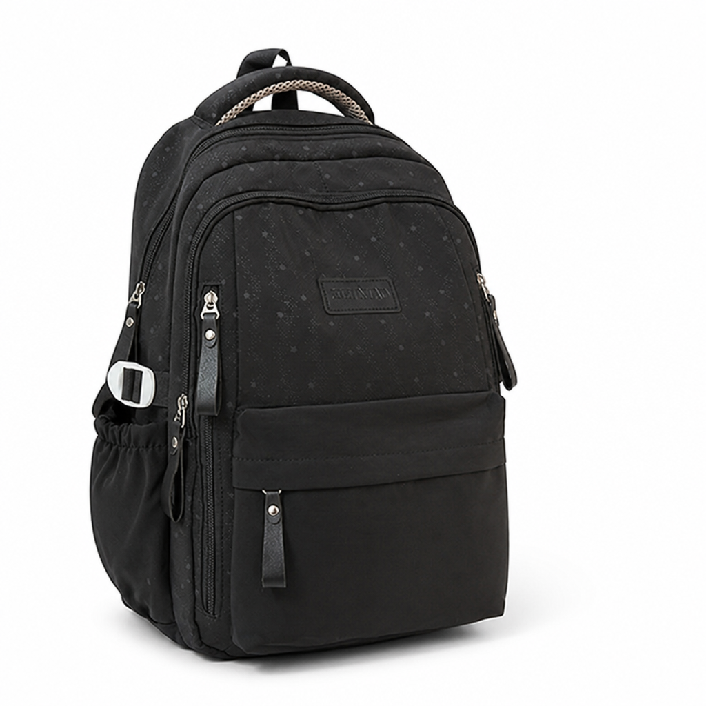 Multi-Compartment Durable Fabric School Backpack