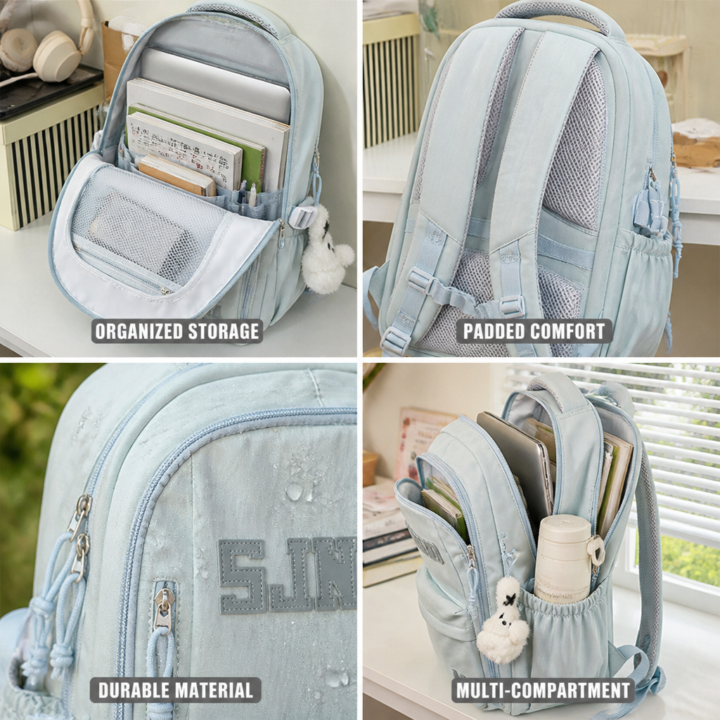 Multi-Compartment Laptop Backpack (Padded Ergonomic Straps)