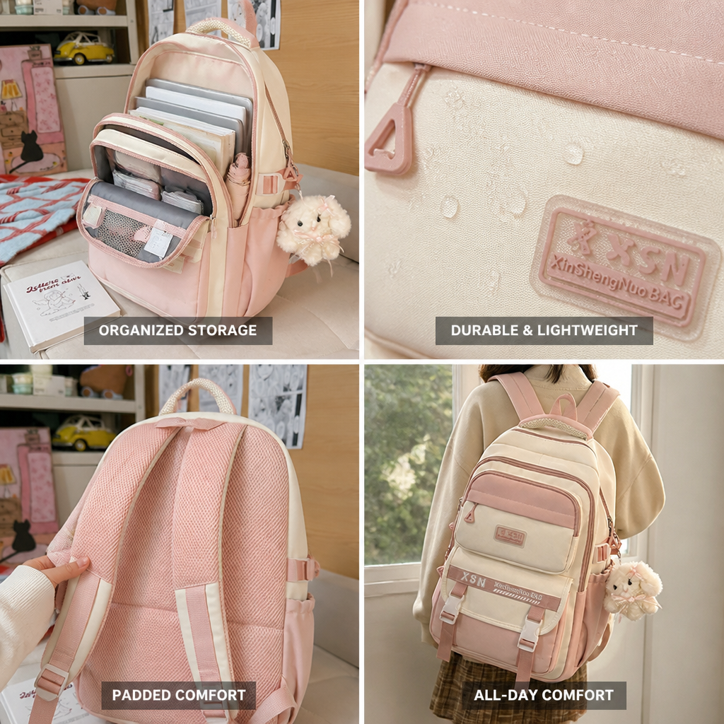 Multi-Compartment Lightweight & Durable Backpack (Padded Straps)