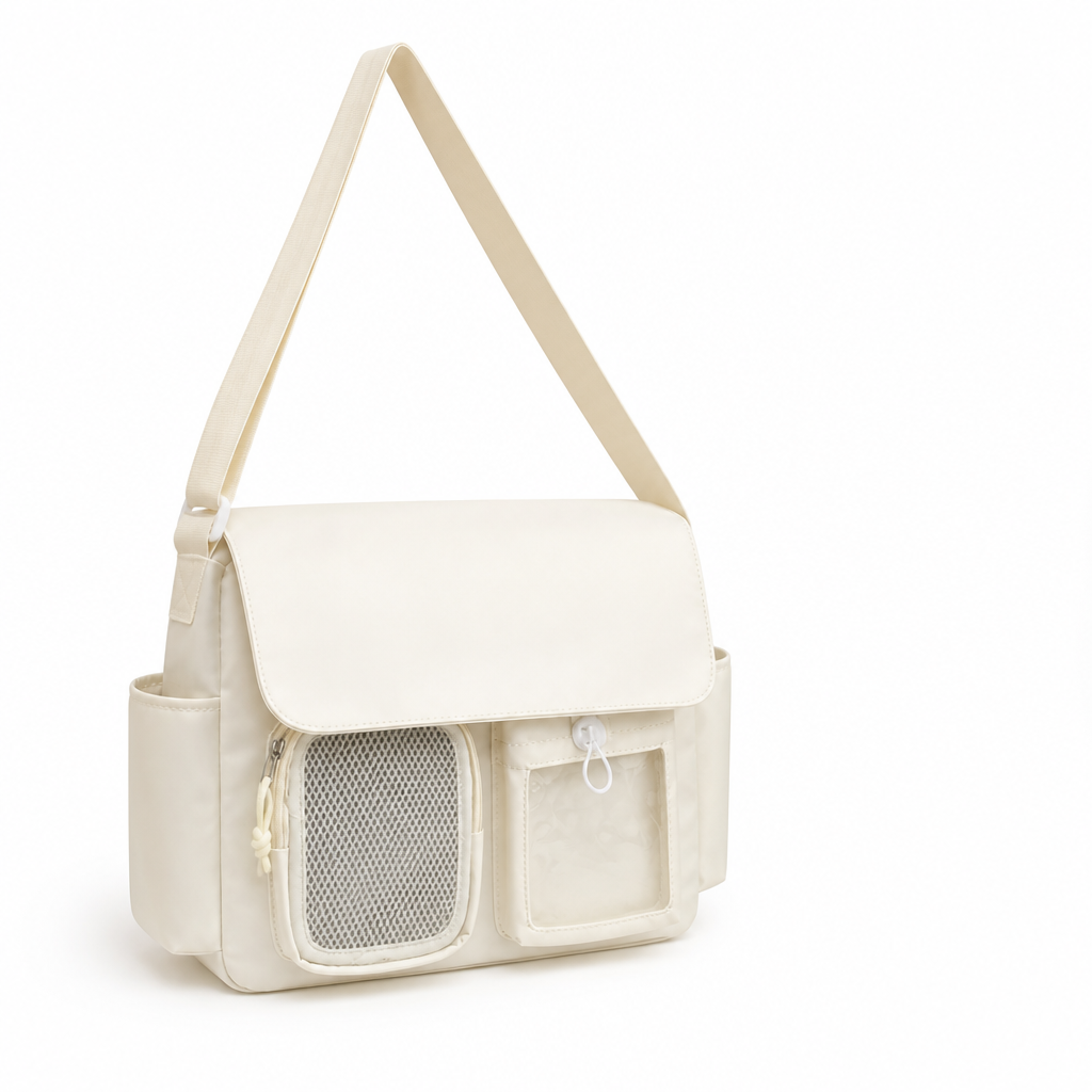 Multi-Compartment Lightweight Messenger Bag