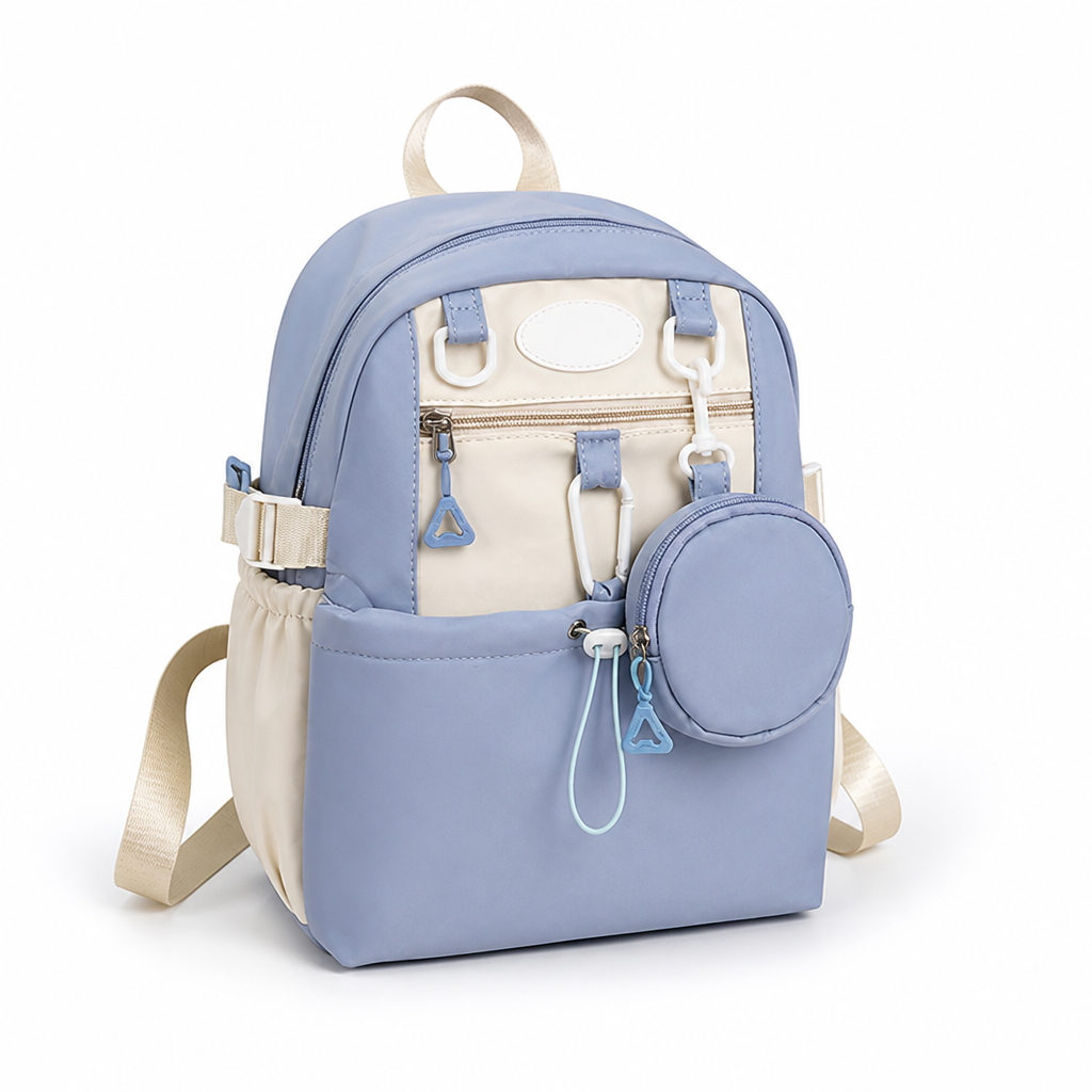 Multi-Pocket Lightweight Kids Backpack (Mini Bag & Adjustable Straps)