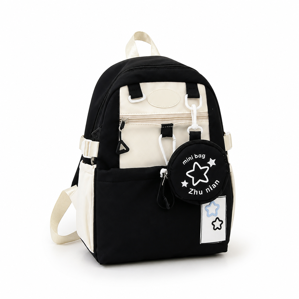 Multi-Pocket Lightweight Kids Backpack (Mini Bag & Adjustable Straps)