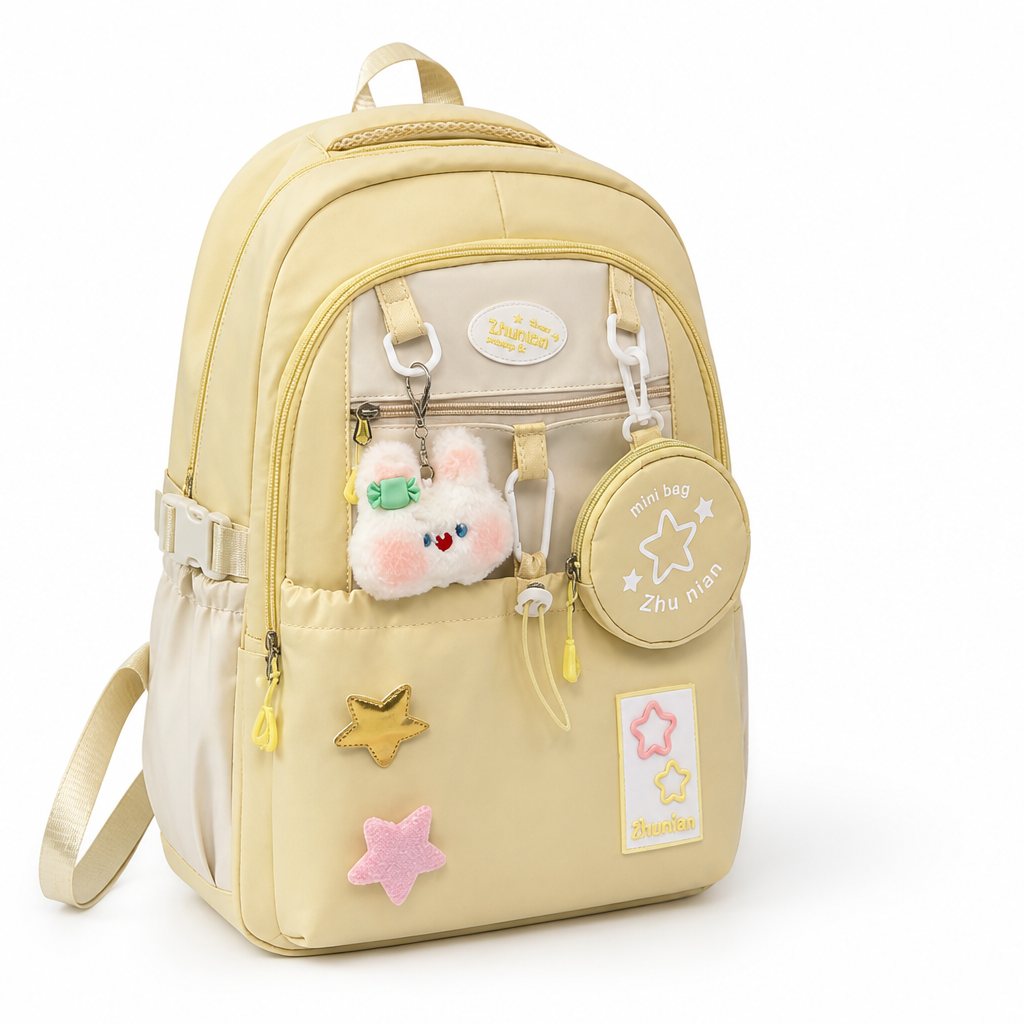 Multi-Pocket Lightweight Kids Backpack (Mini Bag & Adjustable Straps)