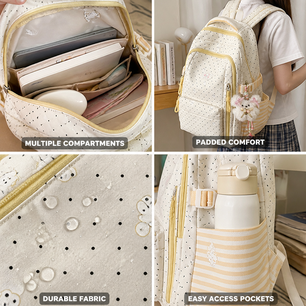 Multiple Compartments & Padded Straps Kids Backpack