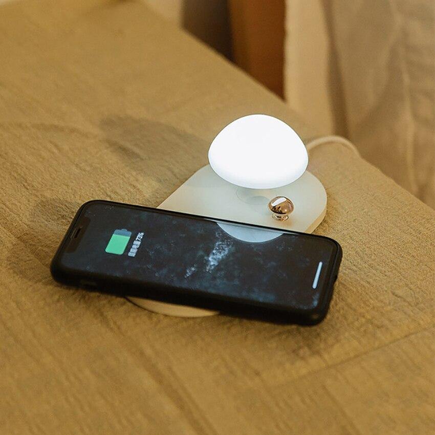 Mushroom Night Light Wireless Charging Rechargeable LED
