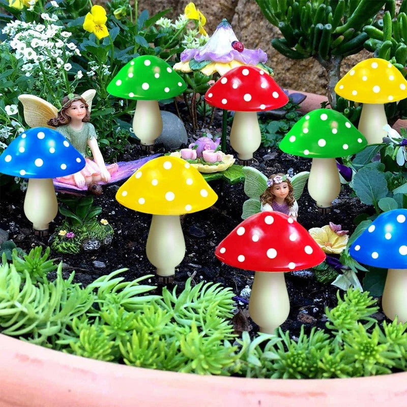 Mushroom String Lights Solar-Powered 8 Modes IP65 Waterproof