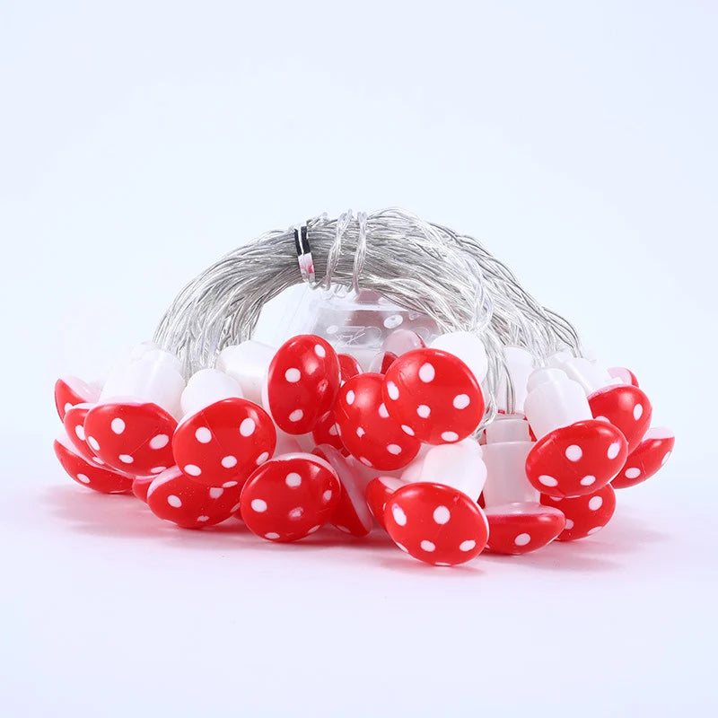 Mushroom String Lights Warm White Weather-Resistant LED
