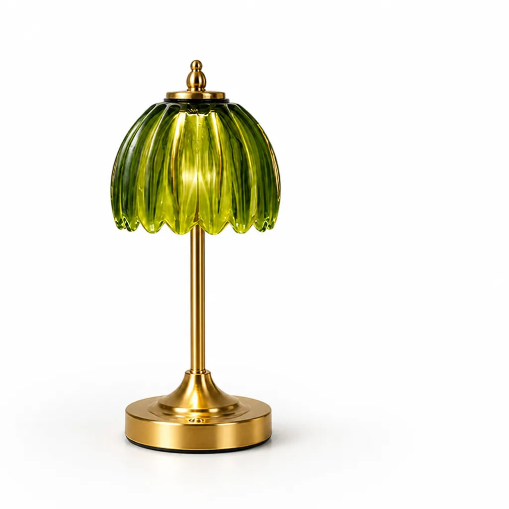 Mushroom Table Lamp Glazed Ceramic Golden Base Ambient Lighting