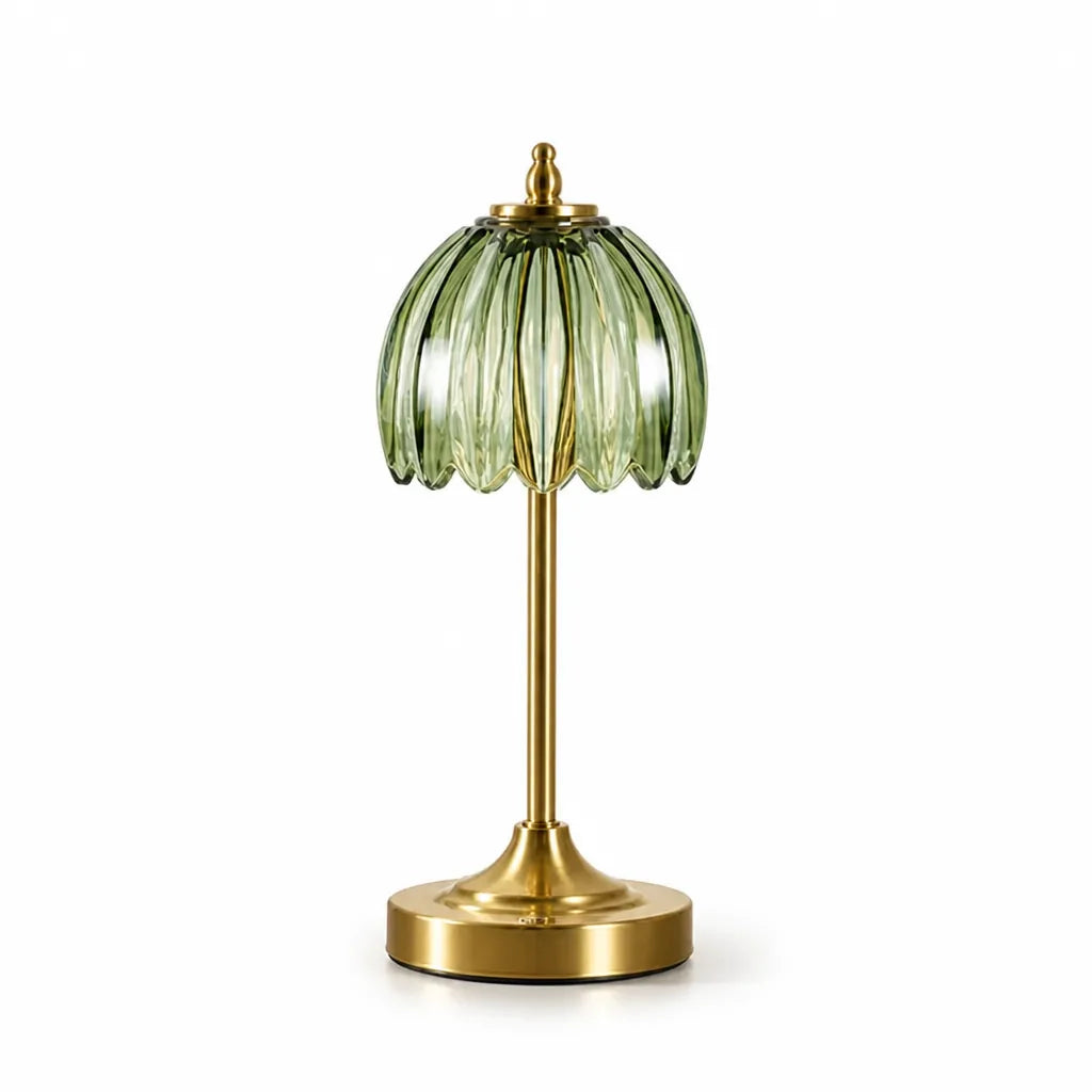 Mushroom Table Lamp Glazed Ceramic Golden Base Ambient Lighting