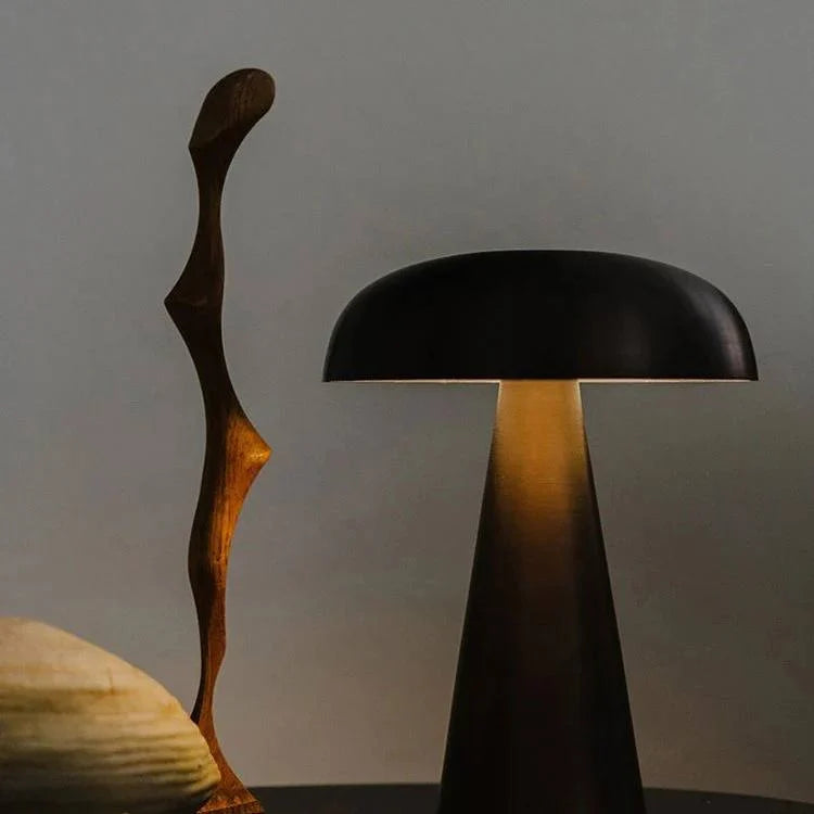 Mushroom Table Lamp Wireless Rechargeable Touch Control 11 Hour