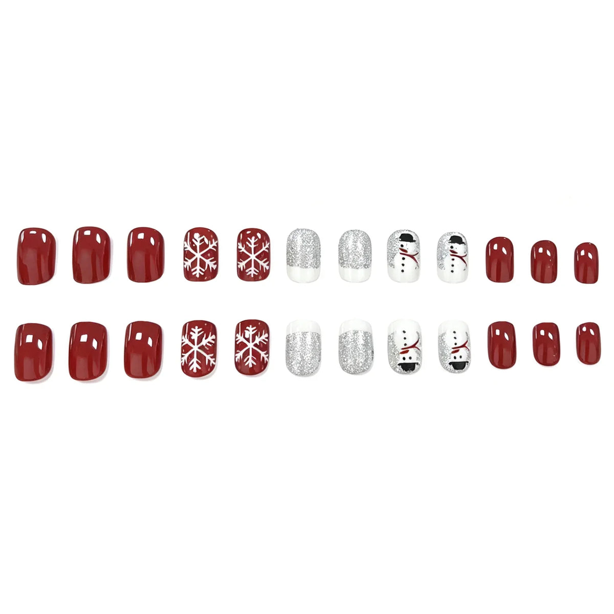 Nail Art Kit Festive Snowflake Glitter With Base Coats