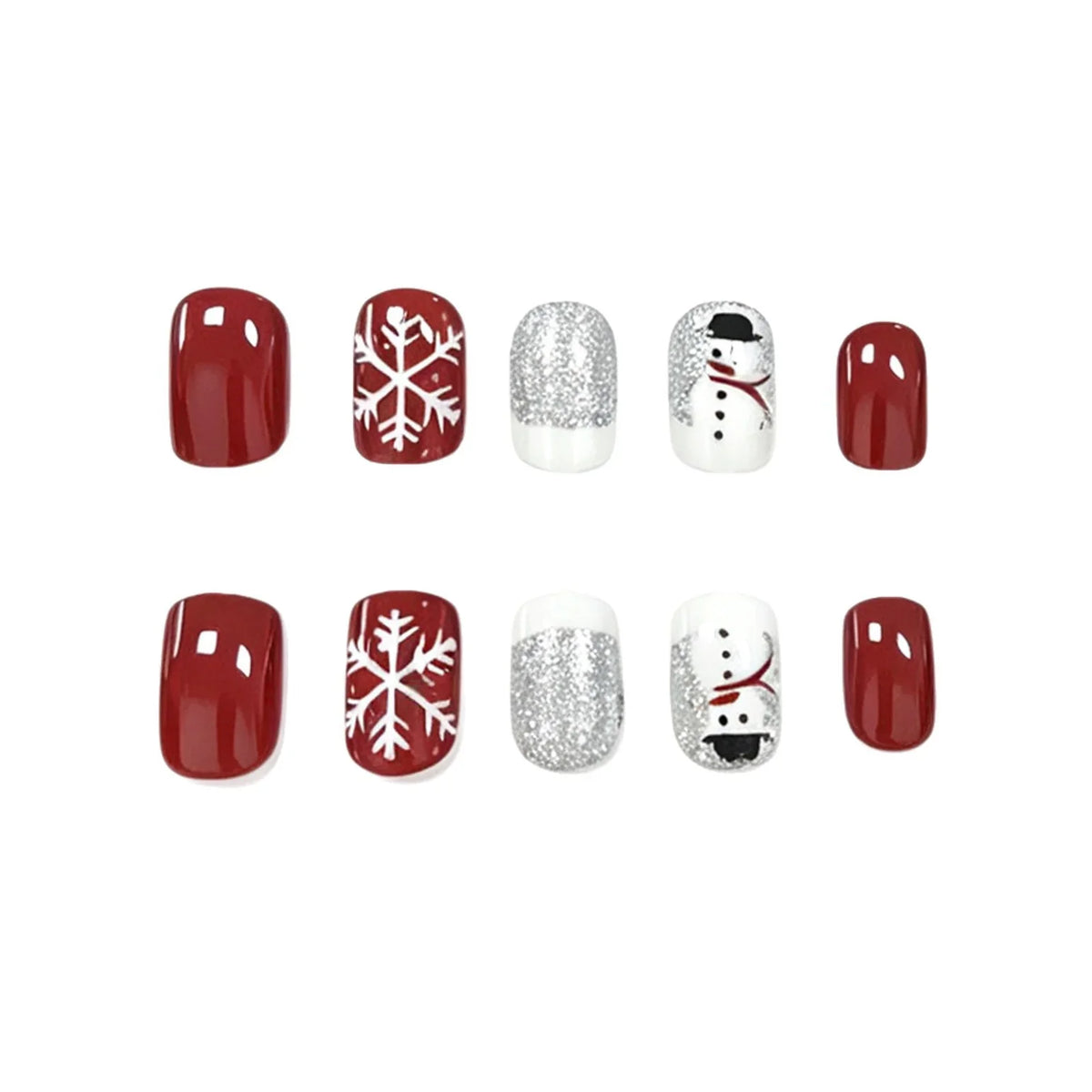 Nail Art Kit Festive Snowflake Glitter With Base Coats
