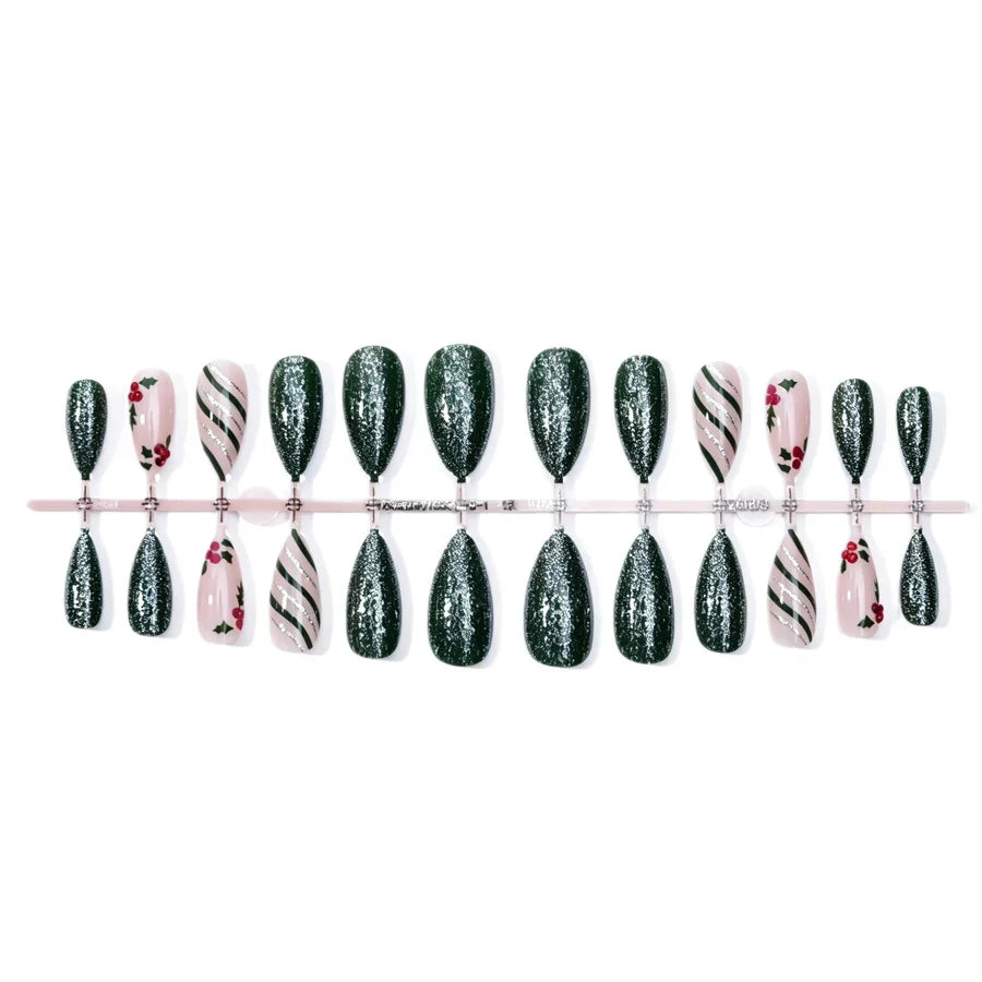 Nail Art Kit Green Glitter & Chip-Resistant Finish
