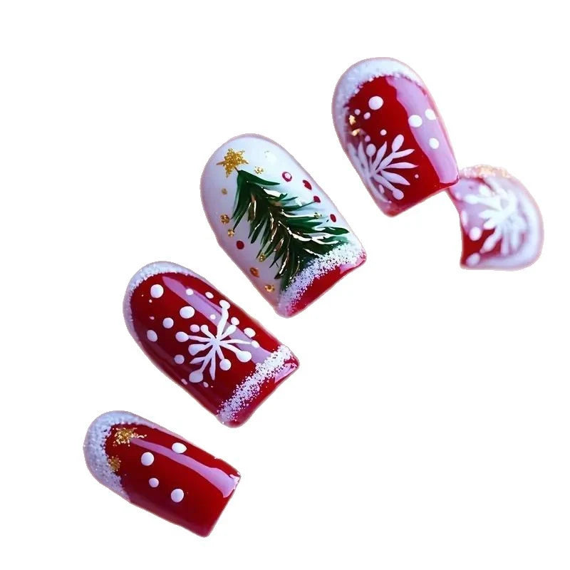 Nail Art Kit Hand-Painted Festive Designs Long-Lasting Finish