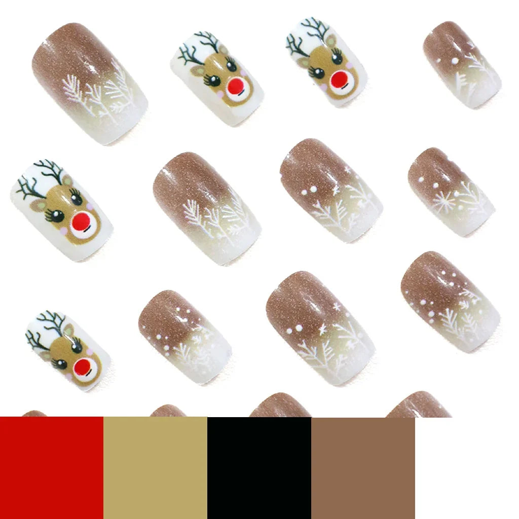 Nail Art Kit Reindeer & Snowflake Easy Apply