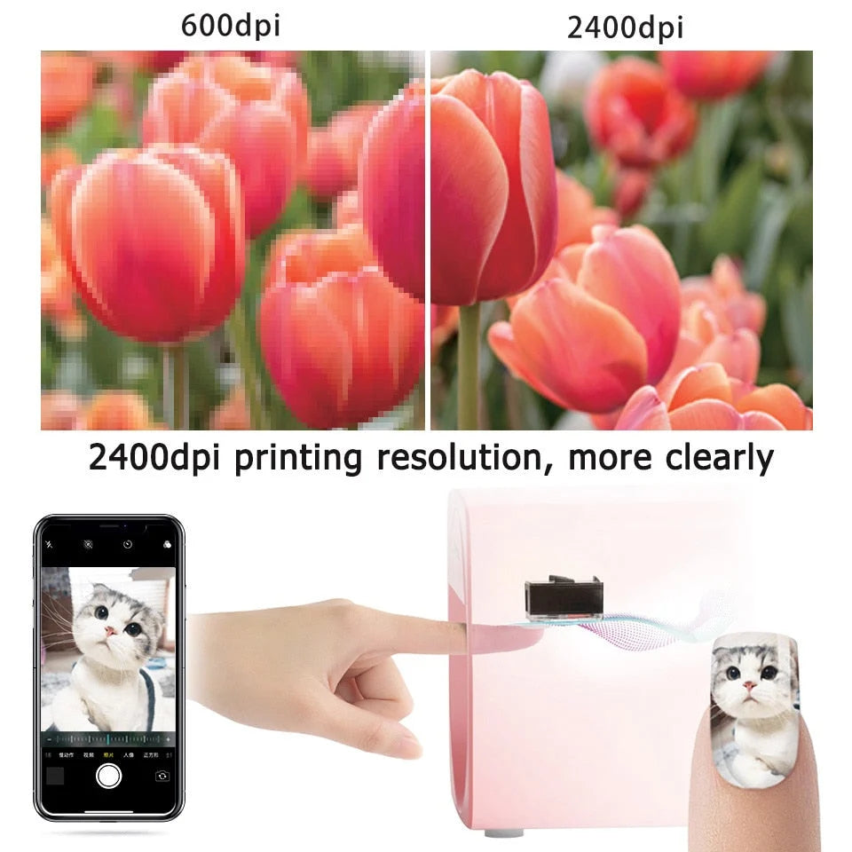 Nail Art Printer App-Controlled USB-Powered Custom Designs