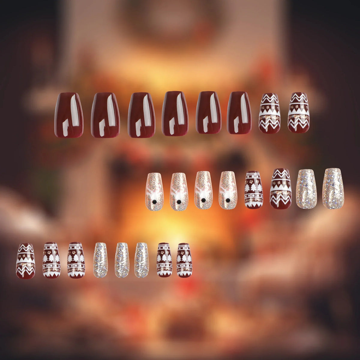 Nail Art Set Blue Rhinestones & Glitter Skin-Friendly Easy Application