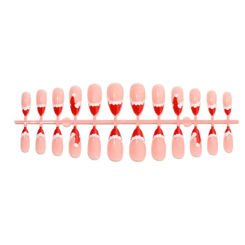 Nail Art Set Festive Red Designs With Glue