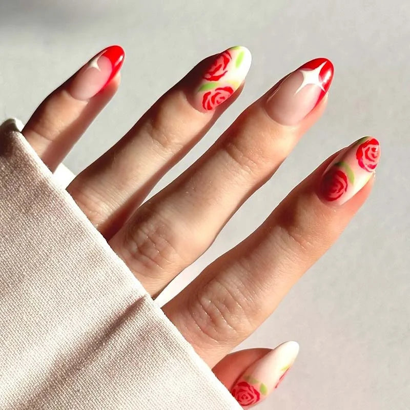 Nail Art Stickers Intricate Floral Vibrant & Durable