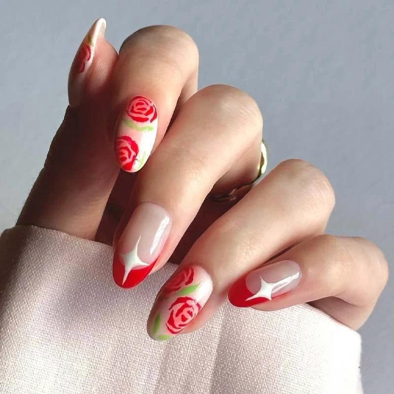 Nail Art Stickers Intricate Floral Vibrant & Durable