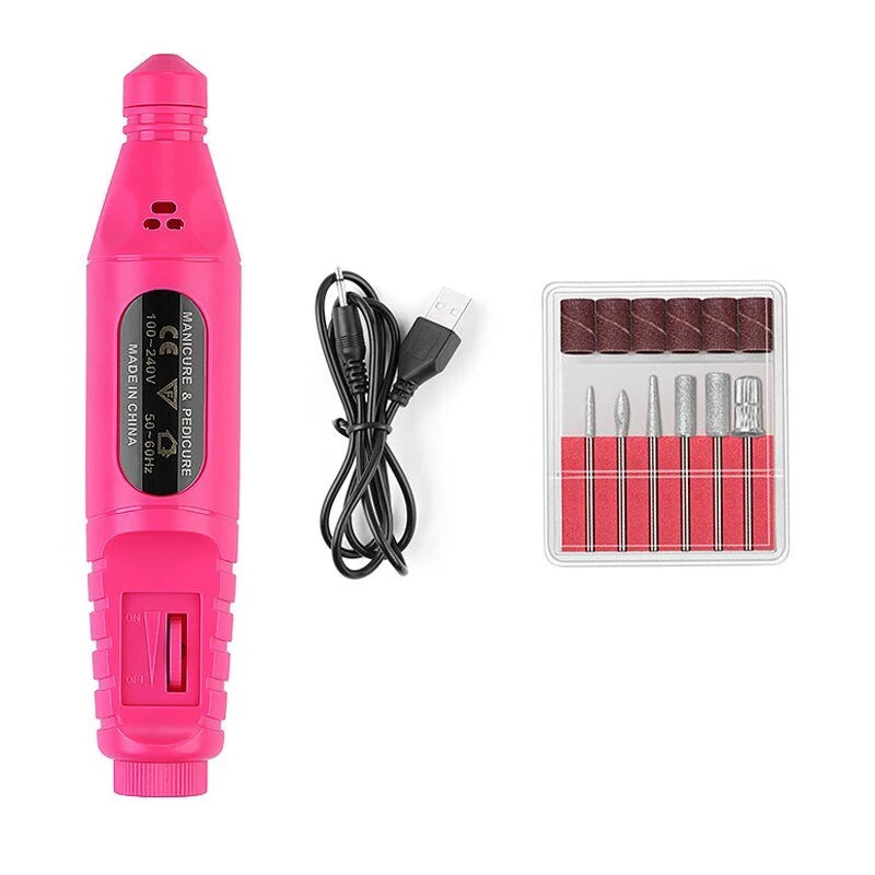 Nail Care Set Six Attachments Adjustable Speed