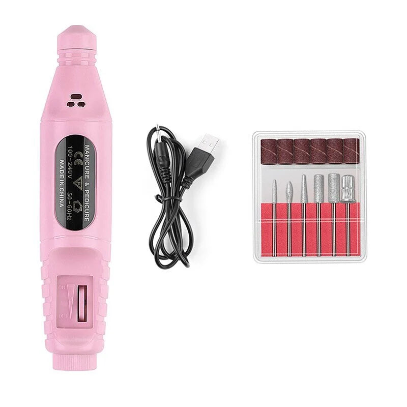 Nail Care Set Six Attachments Adjustable Speed