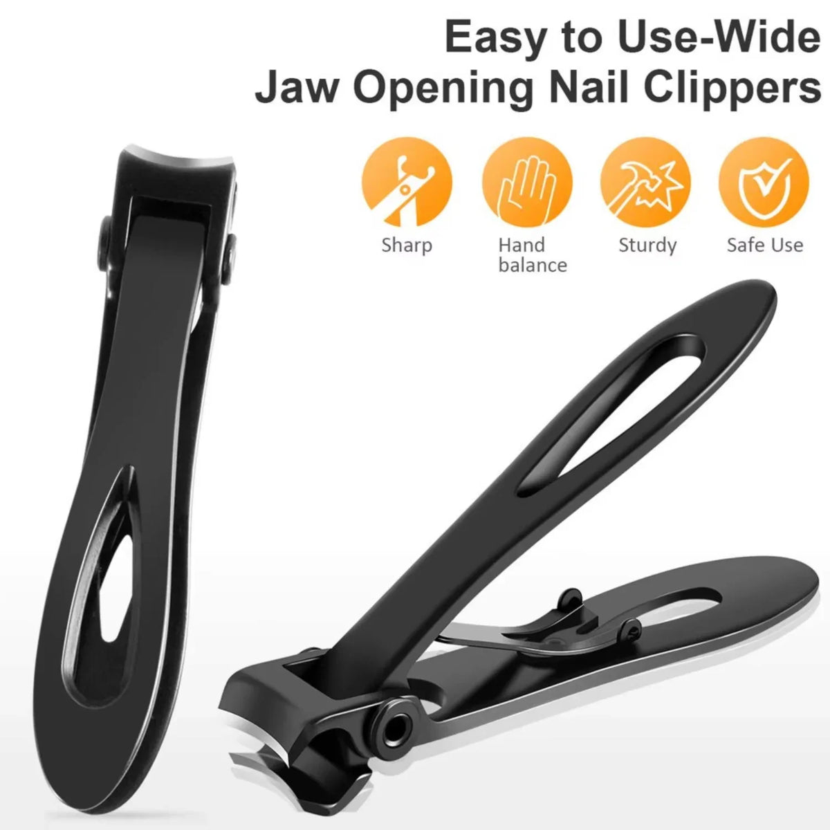 Nail Clippers Extra Large Stainless Steel Ergonomic Grip