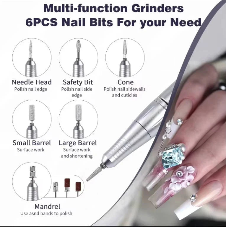 Nail Drill 45,000 RPM USB-C Rechargeable