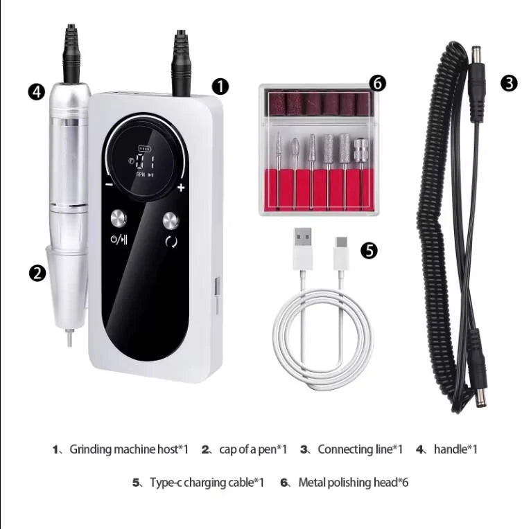 Nail Drill 45,000 RPM USB-C Rechargeable
